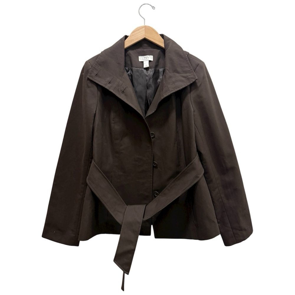 LOFT Dark Brown Trench Coat with Belt